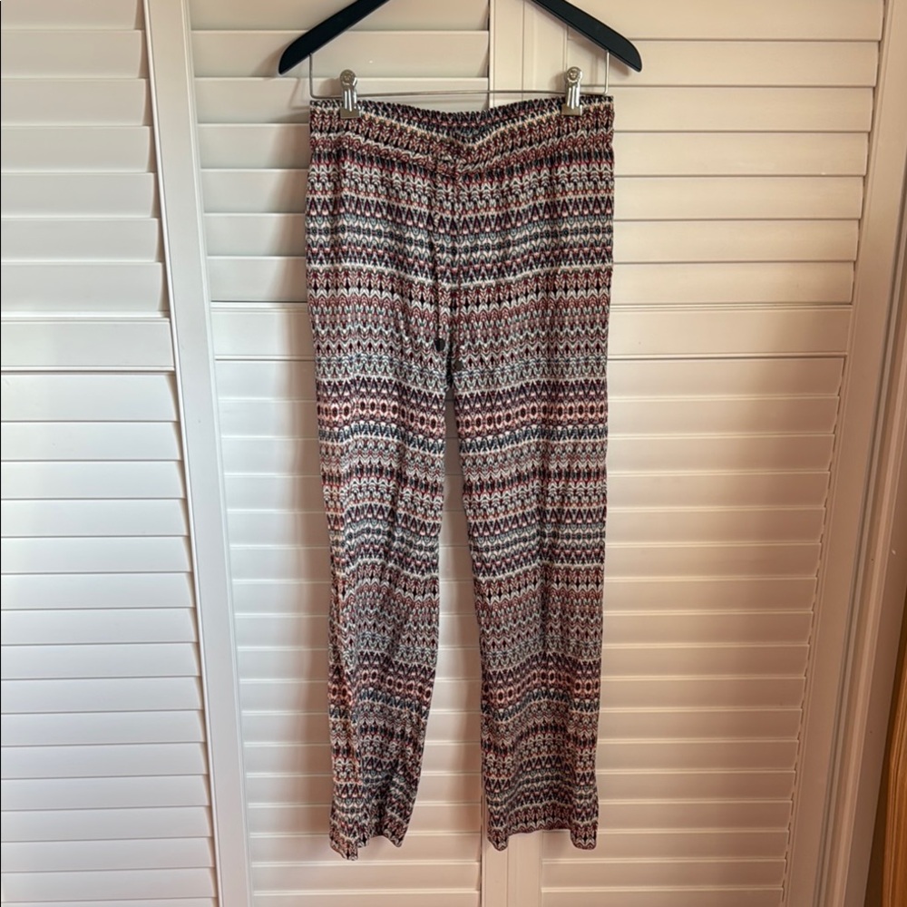 Artisan Geometric Wide Leg Pants - Black, White, Red